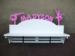 Gift For Girl Birthday Her Personalized Sport Wood Gift Trophy Shelf Wall Medal Holder Gymnastics Medal Hanger Display - thumbnail 1