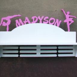 Gift For Girl Birthday Her Personalized Sport Wood Gift Trophy Shelf Wall Medal Holder Gymnastics Medal Hanger Display - thumbnail 3