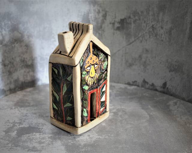Ceramic Sculpture Of A Rustic House , House Jerusalem Art Object, Wedding Gift, Couple's Gift - image 1
