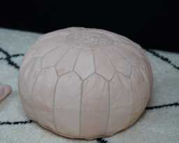 Handmade Natural Leather Moroccan Pouf Ottoman Footstool - Unstuffed - Unprefilled - thumbnail 1
