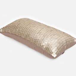 Light Gold Sequins Pillow Cover, Hand Embroidered Accent - Bmcc005 - thumbnail 2