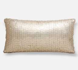 Light Gold Sequins Pillow Cover, Hand Embroidered Accent - Bmcc005 - thumbnail 1