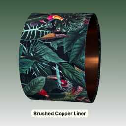 Tropical Jungle Palms & Birds Velvet Lampshade, Parrots, Toucan - thumbnail 3