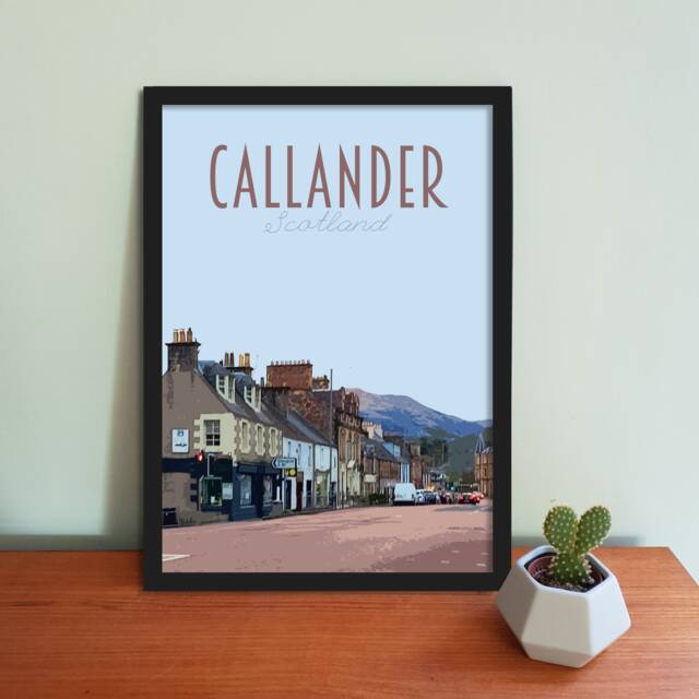 Callander Scotland Travel Poster - Retro Style Art Print - image 1