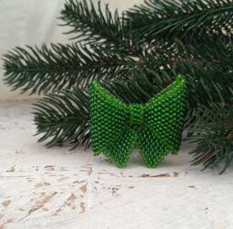 Bead Bow, Decoration For The Christmas Tree, A Gift, Decoration, New Year's Handicraft, Home - thumbnail 1