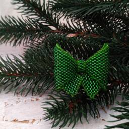 Bead Bow, Decoration For The Christmas Tree, A Gift, Decoration, New Year's Handicraft, Home - thumbnail 3