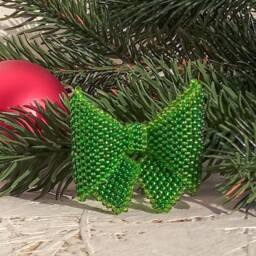 Bead Bow, Decoration For The Christmas Tree, A Gift, Decoration, New Year's Handicraft, Home - thumbnail 2