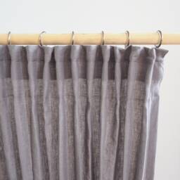 Gray Linen Curtain Panel Made Of Medium - 160 G/M2 With Tape. 1 Panel - thumbnail 2