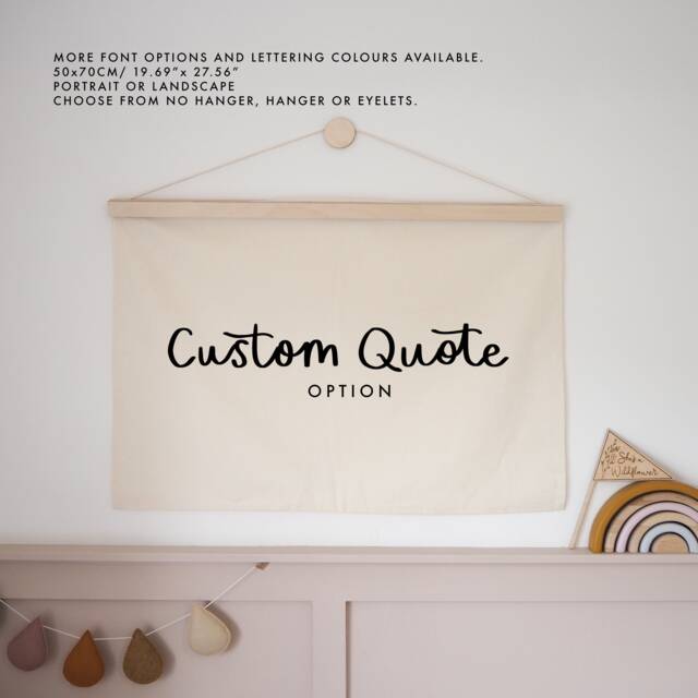 Custom Quote Wall Hanging - Choose Your Own Wording 70x50cm More Fonts & Lettering Colours Available - image 1
