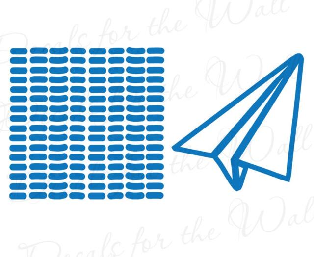 Paper Airplane Wall Decal Vinyl Graphic Mural Kids Nursery Room Playroom Sticker Art Decor Large Decoration Sign G34 - image 1