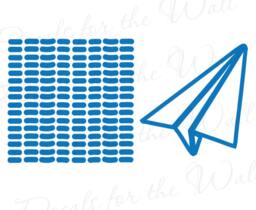 Paper Airplane Wall Decal Vinyl Graphic Mural Kids Nursery Room Playroom Sticker Art Decor Large Decoration Sign G34 - thumbnail 1