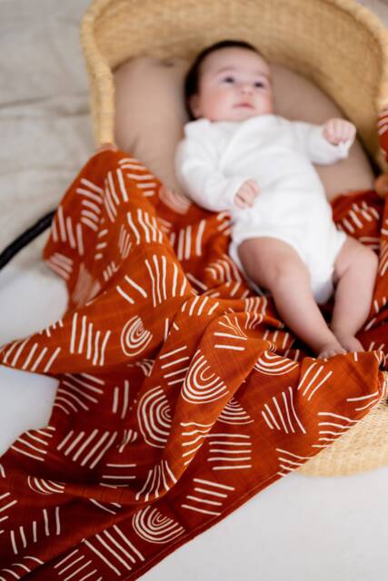"Organic Bamboo Muslin Swaddle Blanket Newborn Wrap - 47""x47" - image 1