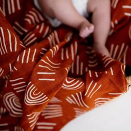 "Organic Bamboo Muslin Swaddle Blanket Newborn Wrap - 47""x47" - thumbnail 3