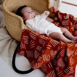 "Organic Bamboo Muslin Swaddle Blanket Newborn Wrap - 47""x47" - thumbnail 2