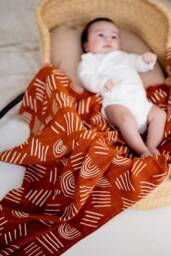 "Organic Bamboo Muslin Swaddle Blanket Newborn Wrap - 47""x47" - thumbnail 1