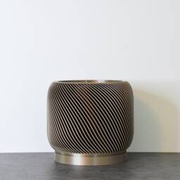 "Sierra Planter With Drainage & Saucer in Champagne Bronze, Unique 3D-Printed Plant Pot, Small To Large Sizes 4"" 5"" 6"" 7"" 8" - thumbnail 2