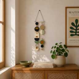 Mid Century Modern Wood Wall Art - Abstract Geometric Decor - thumbnail 3