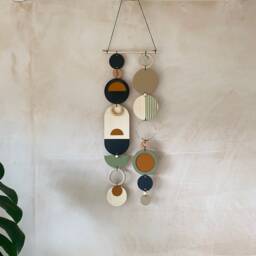 Mid Century Modern Wood Wall Art - Abstract Geometric Decor - thumbnail 4