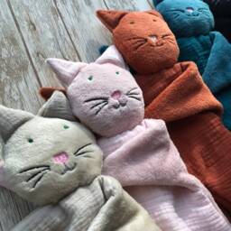 Lovey Cat Blanket, Baby Shower Gift, Plush Toy, Security Pet Lover Cat Mom Gift, Expecting Mom Gift Idea - thumbnail 2