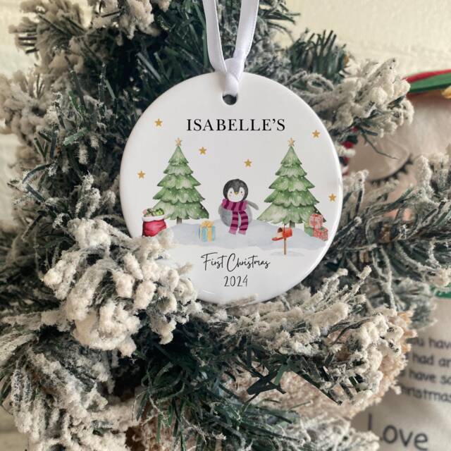 Personalised Baby's 1st Christmas Ornament, First Decoration, New Baby Gift, My Keepsake Bauble - image 1