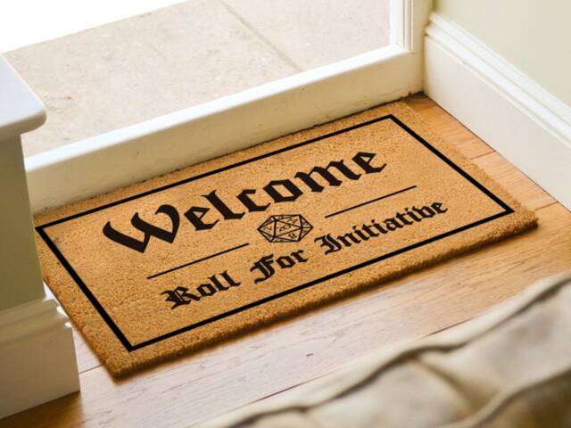 Dungeons & Dragons Doormat - Roll For Initiative D20 Dice Door Mat Custom Doormats Geek Gift - image 1