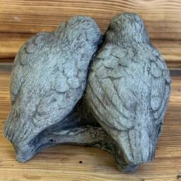 Stone Garden Cute Pair Of Love Birds Bird Blue Tits Statue Ornament - thumbnail 4