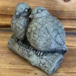 Stone Garden Cute Pair Of Love Birds Bird Blue Tits Statue Ornament - thumbnail 3