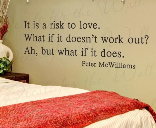 It Is A Risk To Love What Doesnt Work Out If Does Courage Relationship Marriage Wall Quote Sticker Art Vinyl Decal A38 - image 1