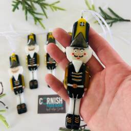 Fused Glass Nut Cracker, Toy Solider Christmas Decoration, Tree Decor, Cornish Fused Glass - thumbnail 3