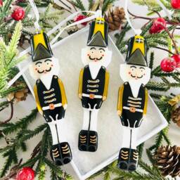 Fused Glass Nut Cracker, Toy Solider Christmas Decoration, Tree Decor, Cornish Fused Glass - thumbnail 2