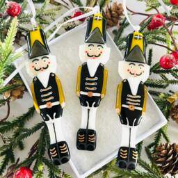 Fused Glass Nut Cracker, Toy Solider Christmas Decoration, Tree Decor, Cornish Fused Glass