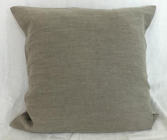 Dark Linen Pillow Case, Natural Linen in Dark Shade, Euro Sham, 12x16, 16x16, 18x18, 20x20, 24x24, 26x26 - image 1