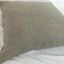 Dark Linen Pillow Case, Natural Linen in Dark Shade, Euro Sham, 12x16, 16x16, 18x18, 20x20, 24x24, 26x26 - thumbnail 2