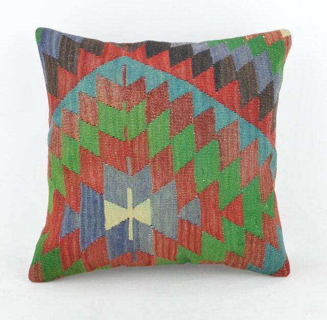 Kilim Pillow, Wool Kilim Pillow From Sarkoy 50x50 cm, 20x20 - image 1