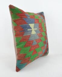Kilim Pillow, Wool Kilim Pillow From Sarkoy 50x50 cm, 20x20 - thumbnail 2