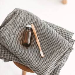 Natural Linen Black Waffle Bath Towel. Large Organic Bath, Hand, Face Towel Set For Beach, Travel, Sauna. Quick Dry, Absorbent Towels - thumbnail 2