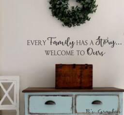 Every Family Has A Story Welcome To Ours - Vinyl Wall Decal - Decor Decal Art Doorway Entryway - thumbnail 1
