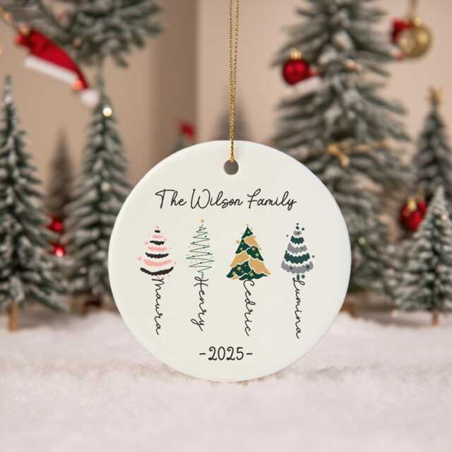 Personalised Christmas Bauble, 2025 Family Ornament, Famliy Tree Buable, Decoration, Keepsake, Xmas Gift - image 1