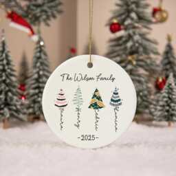 Personalised Christmas Bauble, 2025 Family Ornament, Famliy Tree Buable, Decoration, Keepsake, Xmas Gift - thumbnail 1