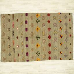 Handwoven Brown Moroccan Kilim Rug Berber Geometric Design - thumbnail 2