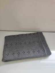 Hand Knitted Merino Wool Baby Blanket - thumbnail 1