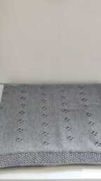 Hand Knitted Merino Wool Baby Blanket - thumbnail 4