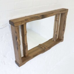 Mirror Shelf - Pillars Design Main Image Jacobean Irregular Chunky Wood Distressed Driftwood Style Chic Mantel Shelving - thumbnail 3