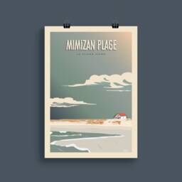 Mimizan Plage Travel Poster/North Beach Vintage West Coast Les Landes - thumbnail 3