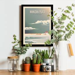 Mimizan Plage Travel Poster/North Beach Vintage West Coast Les Landes - thumbnail 2