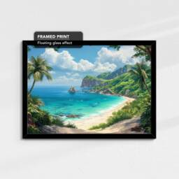 Palm Beach Abstract Oil Painting Landscape Art Framed Poster Print & Canvas Wall Living Home Decor Interior Gift - thumbnail 2