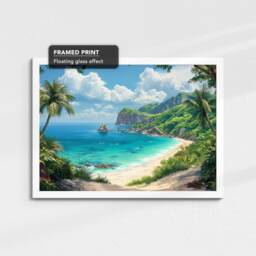 Palm Beach Abstract Oil Painting Landscape Art Framed Poster Print & Canvas Wall Living Home Decor Interior Gift - thumbnail 3