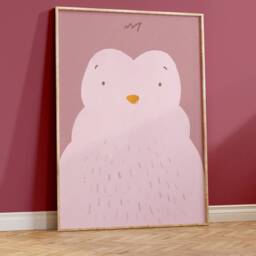 Pauli Penguin Poster Old Pink I Antarctica, Children's Room Decoration, Living Poster, Download, Mural, Wall Picture - thumbnail 3