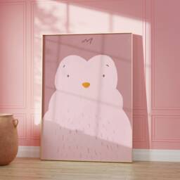 Pauli Penguin Poster Old Pink I Antarctica, Children's Room Decoration, Living Poster, Download, Mural, Wall Picture - thumbnail 1