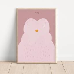 Pauli Penguin Poster Old Pink I Antarctica, Children's Room Decoration, Living Poster, Download, Mural, Wall Picture - thumbnail 4